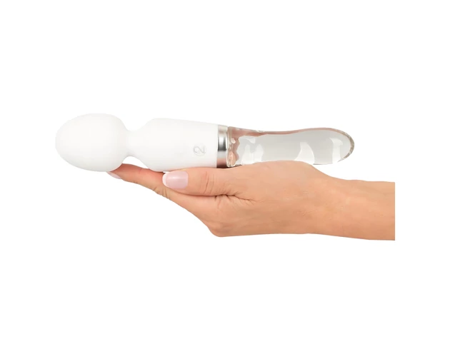 Liaison Wand - szilikon-üveg LED-es vibrátor (átlátszó)