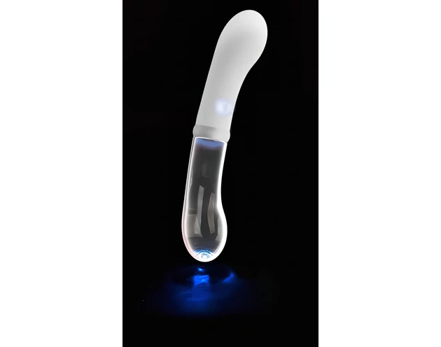 You2toys Liaison - szilikon-üveg LED vibrátor (átlátszó-fehér)