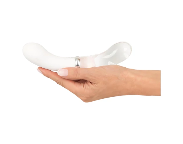 You2toys Liaison - szilikon-üveg LED vibrátor (átlátszó-fehér)