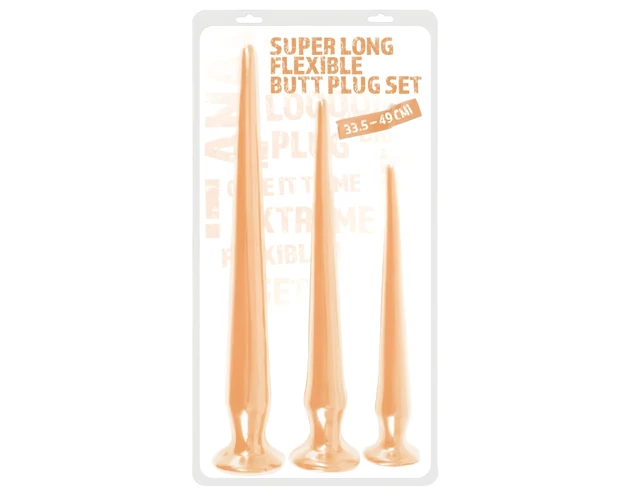 You2Toys - extra hosszú plug dildó szett (3 részes) - natúr