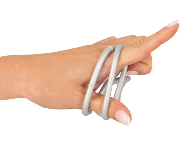 You2Toys - tripla szilikon pénisz- és heregyűrű (ezüst)