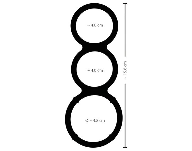 You2Toys - tripla szilikon pénisz- és heregyűrű (ezüst)