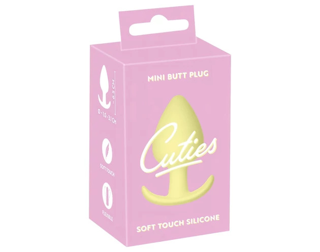 Cuties Mini Butt Plug - szilikon anál plug - sárga (3,1cm)
