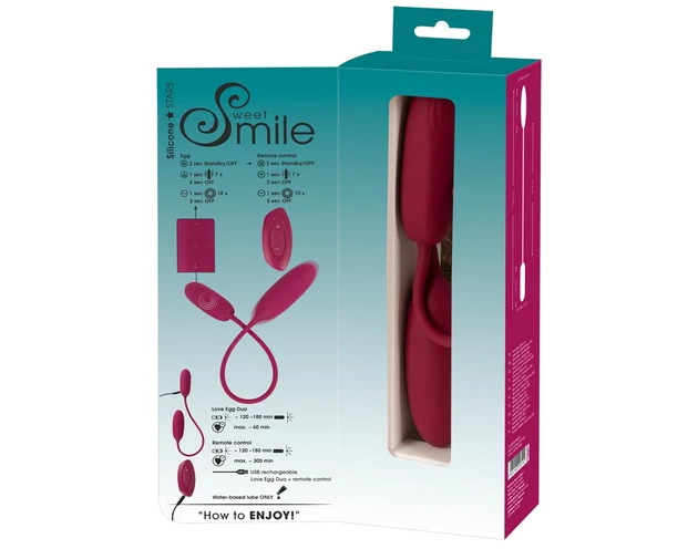 Smile Love Egg Duo - vibrációs tojás (popsi+punci)