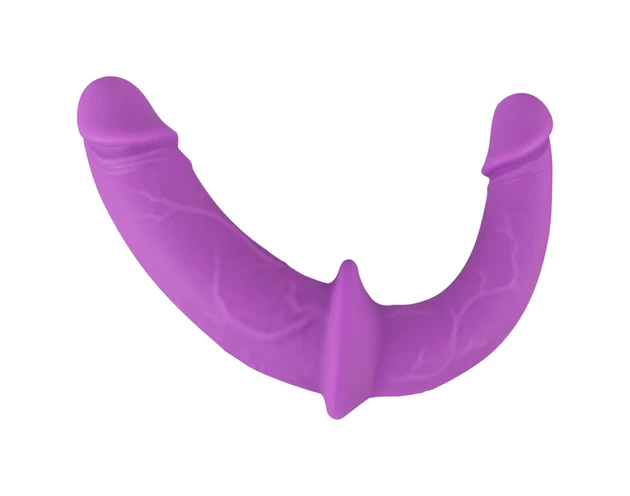 SMILE - felcsatolható dupla dildó alsóval (lila-fekete)