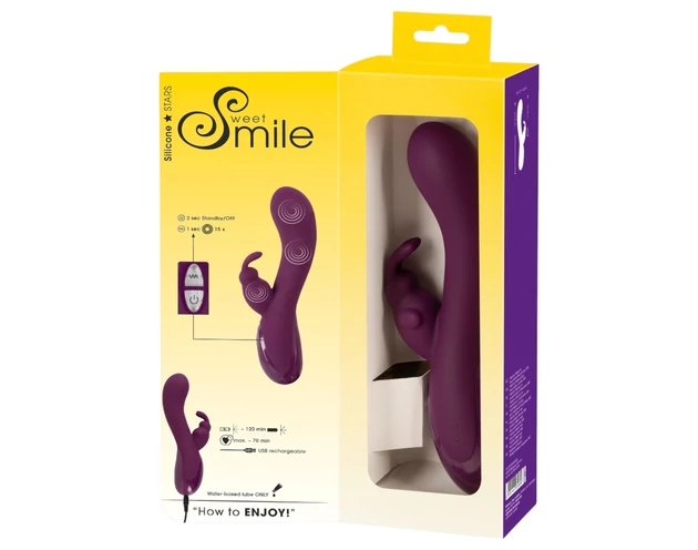 SMILE - akkus 3 motoros, csiklókaros vibrátor (lila)
