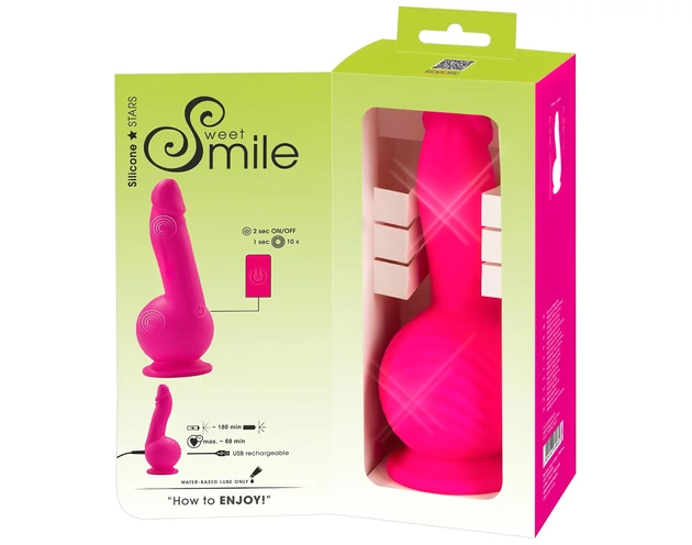 SMILE Powerful - akkus, 2 motoros tapadókorongos vibrátor (pink)