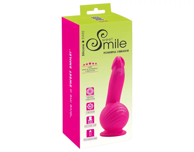 SMILE Powerful - akkus, 2 motoros tapadókorongos vibrátor (pink)
