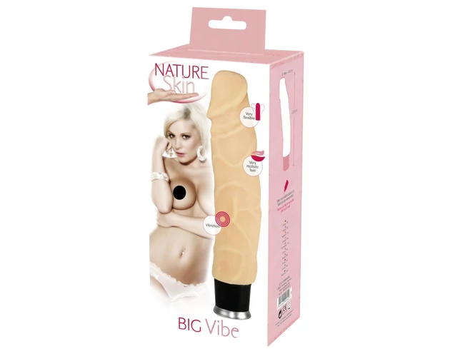 Nature Skin - élethű vibrátor - natúr (23cm)