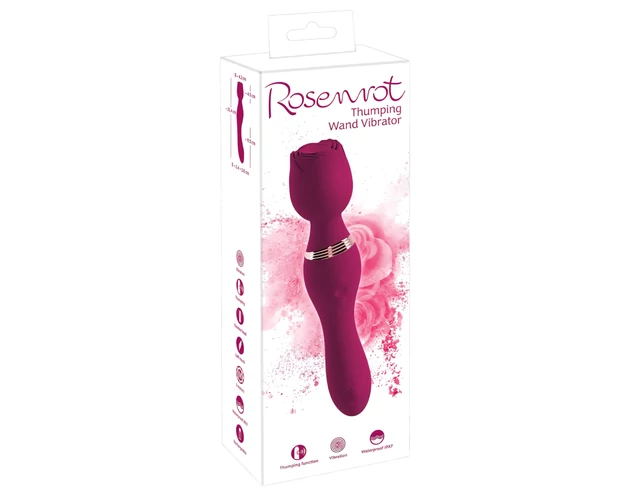You2Toys Rosenrot - akkus rózsaszál masszírozó vibrátor (piros)
