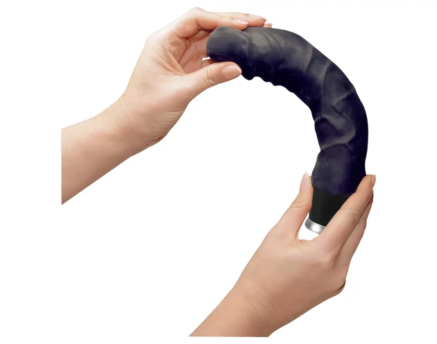 Nature Skin - élethű vibrátor - fekete (22cm)