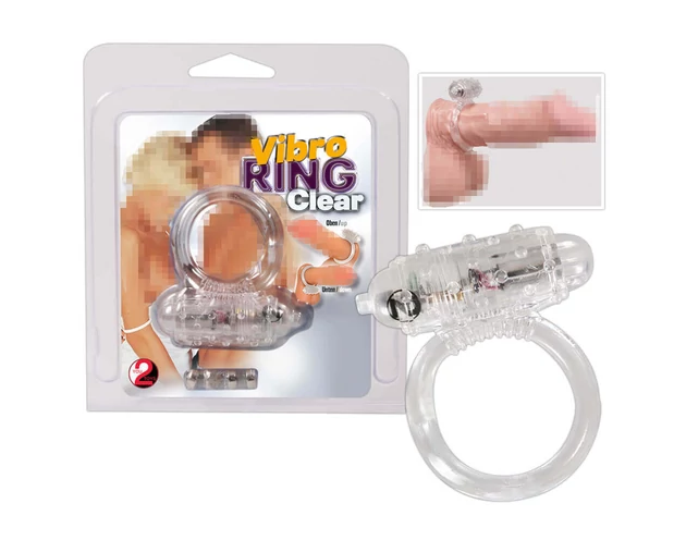 You2Toys - Tiszta szilikon vibárciós péniszgyűrű - áttetsző