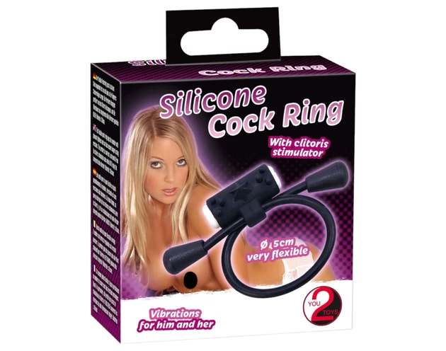 You2Toys - Állítható, szilikon vibrációs péniszgyűrű (fekete)