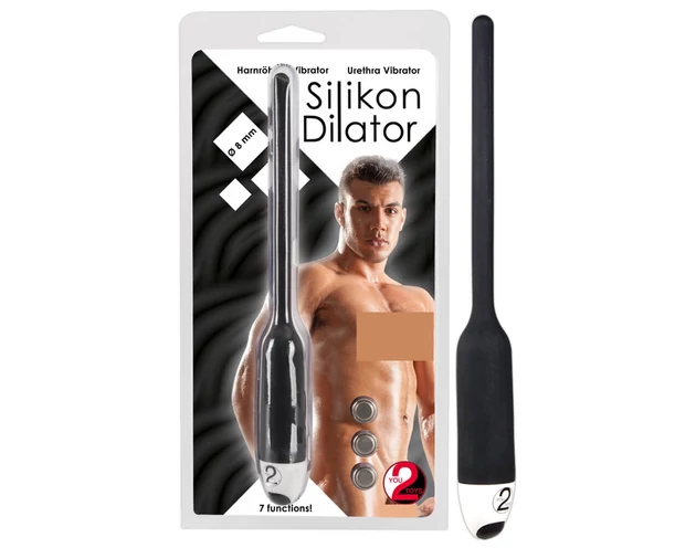 You2Toys - DILATOR - szilikon húgycsővibrátor - fekete (8mm)