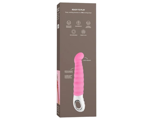 Fun Factory G5 - akkus, vízálló bordázott G-pont vibrátor (pink)