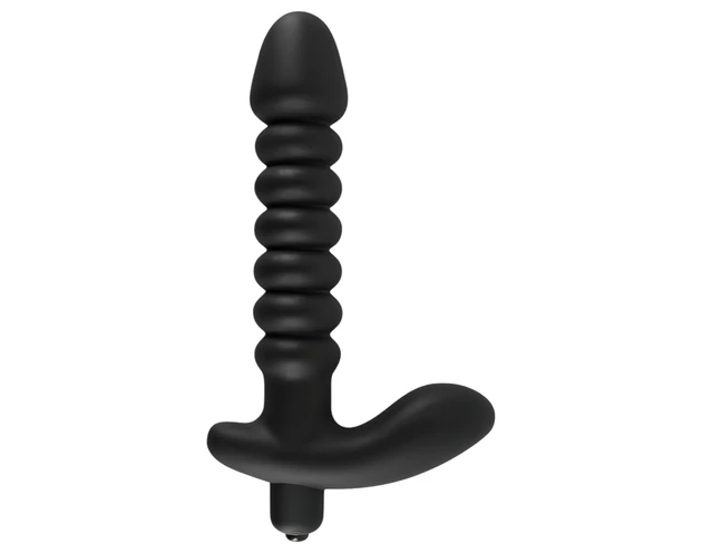 Black Velvet redős vibrátor - közepes (fekete)
