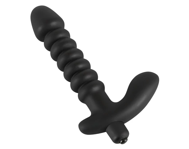 Black Velvet redős vibrátor - közepes (fekete)