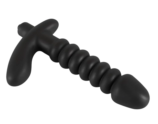 Black Velvets redős vibrátor - közepes (fekete)