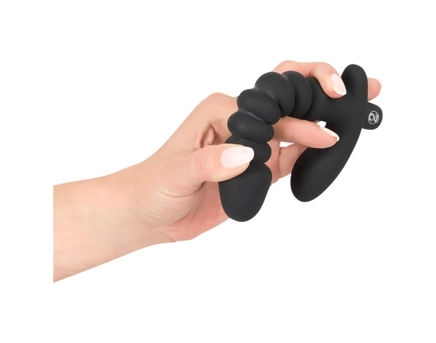 Black Velvets redős vibrátor - közepes (fekete)