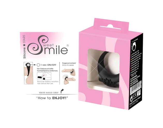 SMILE Stayer - vibrációs péniszgyűrű (fekete)
