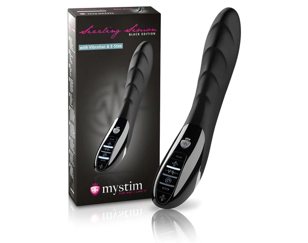 mystim Sizzling Simon - elektro-stimuláló vibrátor (fekete)