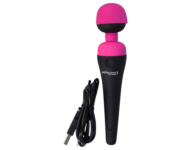 PalmPower Wand - akkus masszírozó vibrátor (pink-fekete)