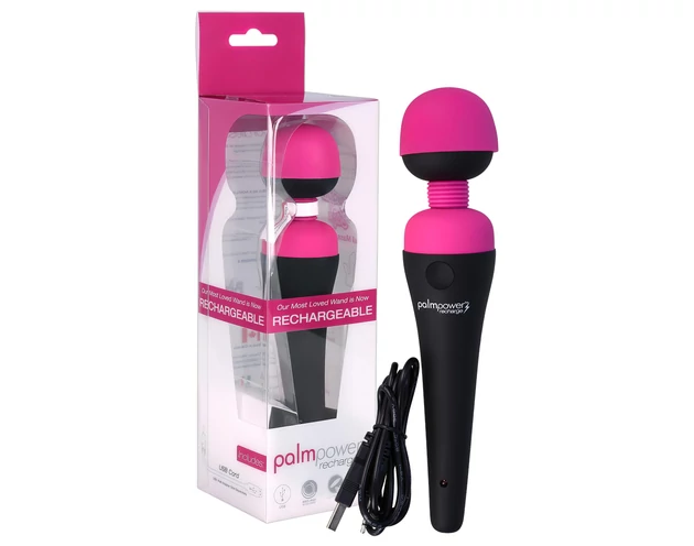 PalmPower Wand - akkus masszírozó vibrátor (pink-fekete)