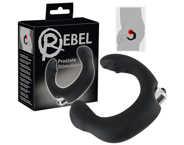 Rebel - íves prosztata vibrátor (fekete)