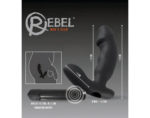 Rebel - péniszes prosztata vibrátor (fekete)