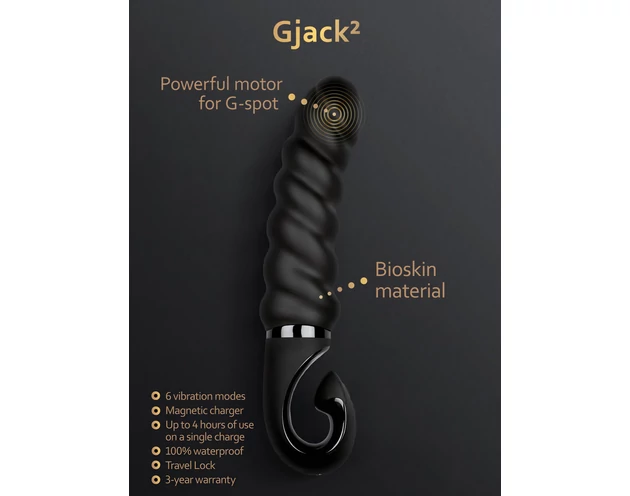Gvibe G-jack 2- akkus, vízálló szilikon vibrátor (fekete)