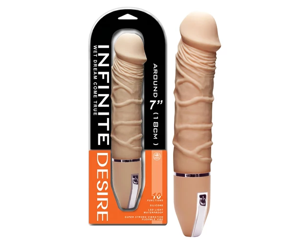 Infinite Desire - 10 ritmusú szilikon vibrátor (natúr)