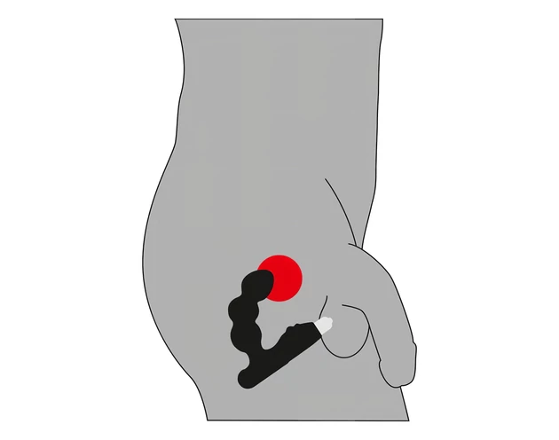 Rebel - gömbös prosztata vibrátor (fekete)