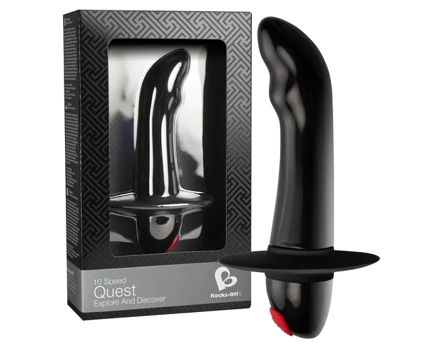Quest - 10 ritmusú kezdő prosztata vibrátor (fekete)