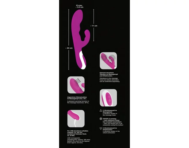 Javida - melegítő csiklóizgató vibrátor (pink)