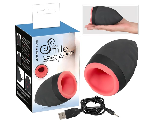 SMILE Warming - akkus, melegítő száj maszturbátor férfiaknak