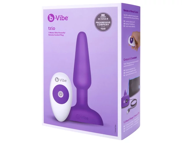 b-Vibe trio - 3 motoros anál vibrátor (lila)