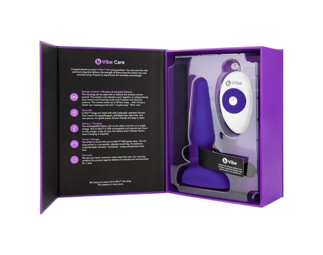 b-Vibe trio - 3 motoros anál vibrátor (lila)