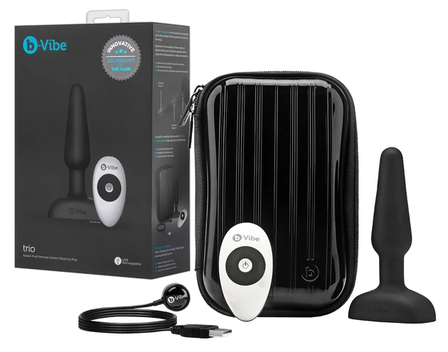 b-Vibe trio - 3 motoros anál vibrátor (fekete)