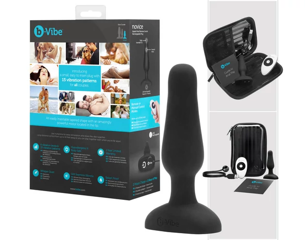 b-Vibe Novice - kezdő anál vibrátor (fekete)