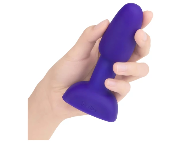 b-Vibe Rimming - forgó gyöngyös anál vibrátor (lila)