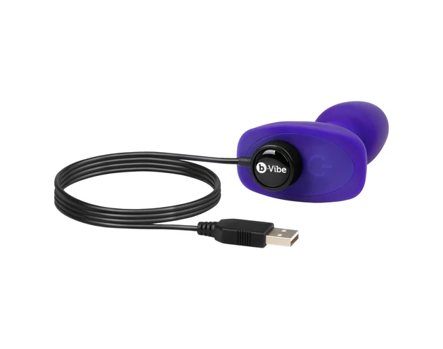 b-Vibe Rimming - forgó gyöngyös anál vibrátor (lila)