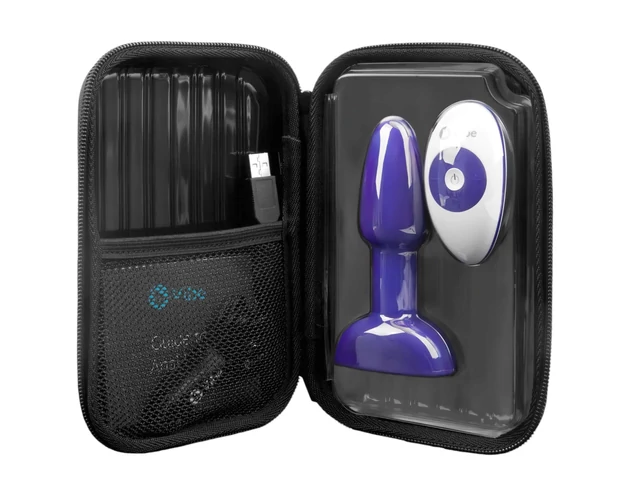 b-Vibe Rimming - forgó gyöngyös anál vibrátor (lila)