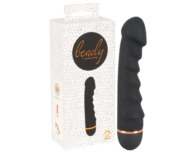 You2Toys - Bendy Ripple - bordázott vibrátor (fekete)