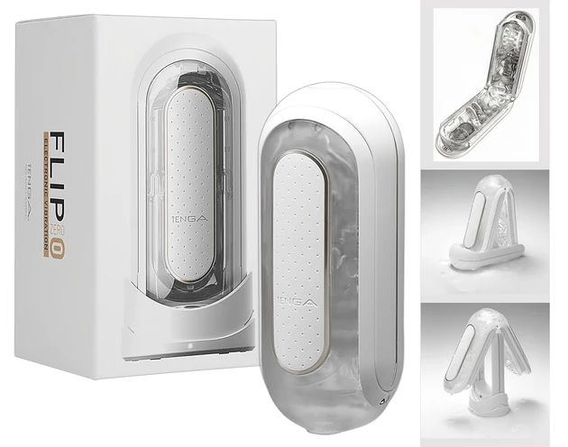 TENGA Flip Zero - vibrációs maszturbátor (fehér)