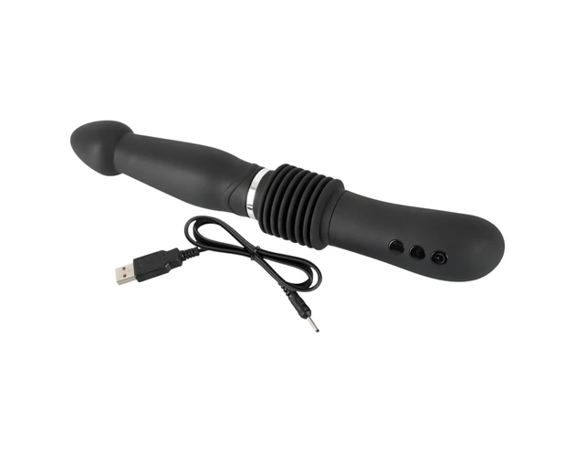 You2Toys - Push it - akkus lökő anál vibrátor (fekete)