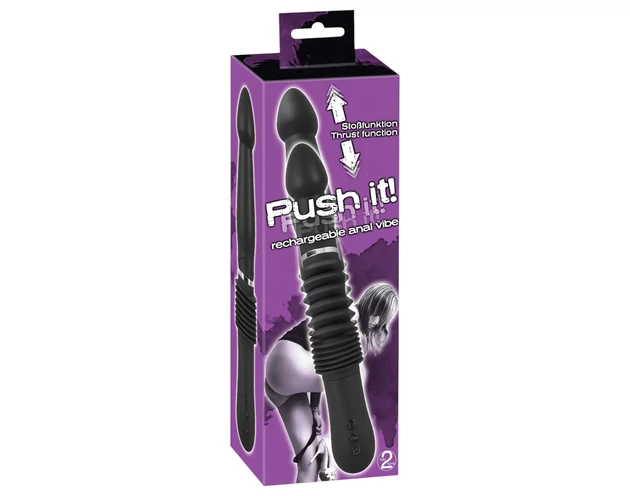 You2Toys - Push it - akkus lökő anál vibrátor (fekete)