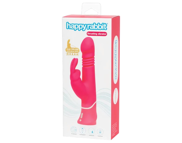 Happyrabbit Thrusting - akkus, csiklókaros lökő vibrátor (pink)