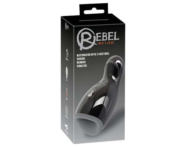 Rebel - fűthető, vibráló, fel-le mozgó maszturbátor (fekete)