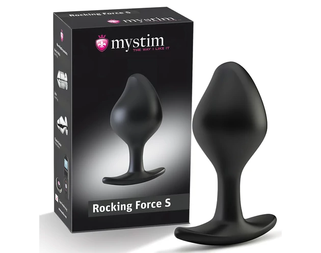 mystim Rocking Force S - elektro anál plug - kicsi (fekete)