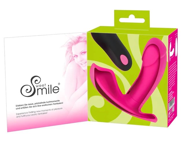 SMILE Panty - akkus, rádiós felcsatolható vibrátor (pink)